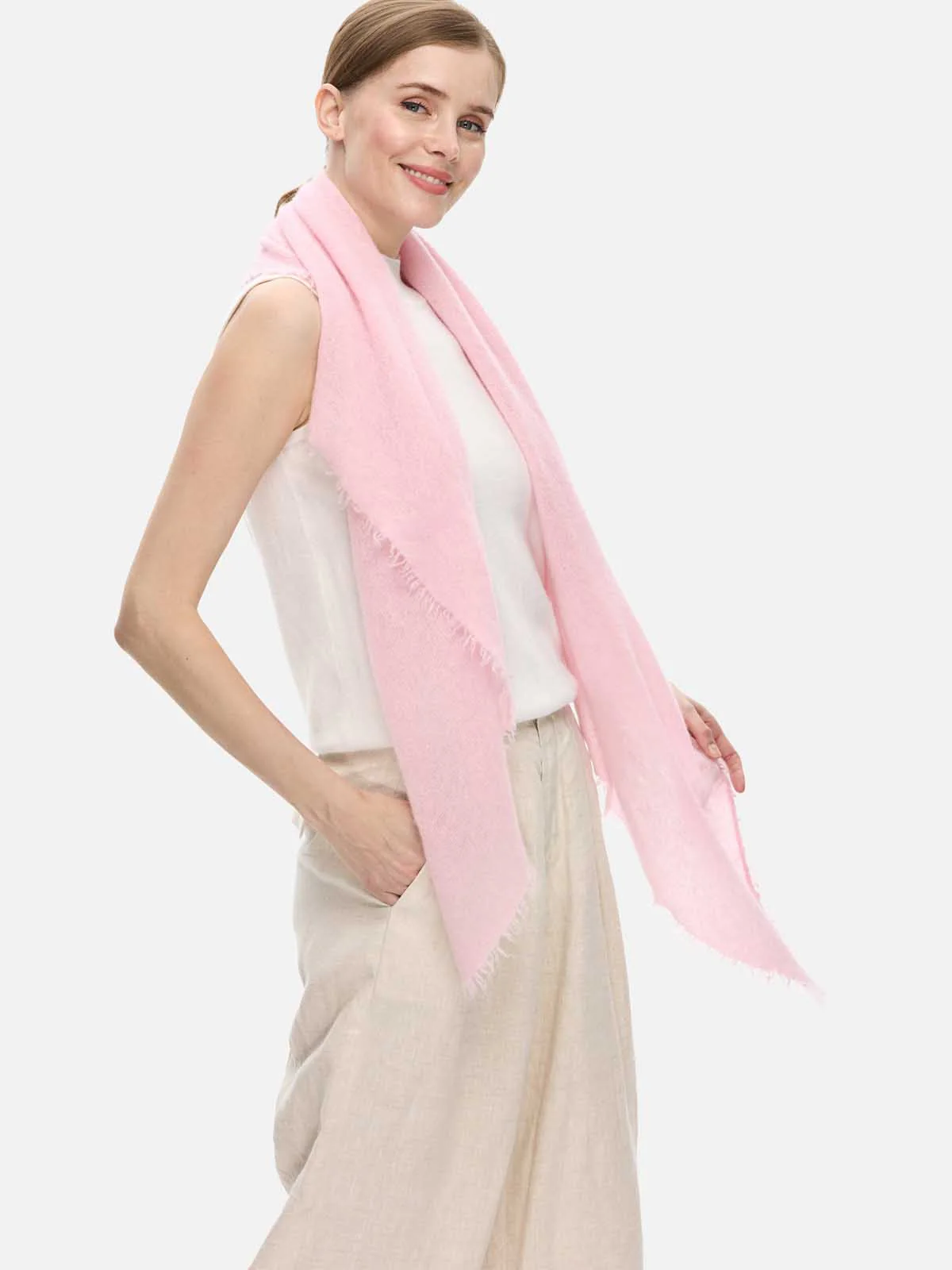 Pink CloudPuff Cashmere Scarf - Image 5