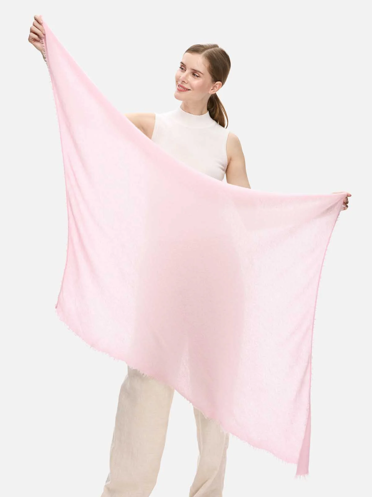 Pink CloudPuff Cashmere Scarf - Image 7
