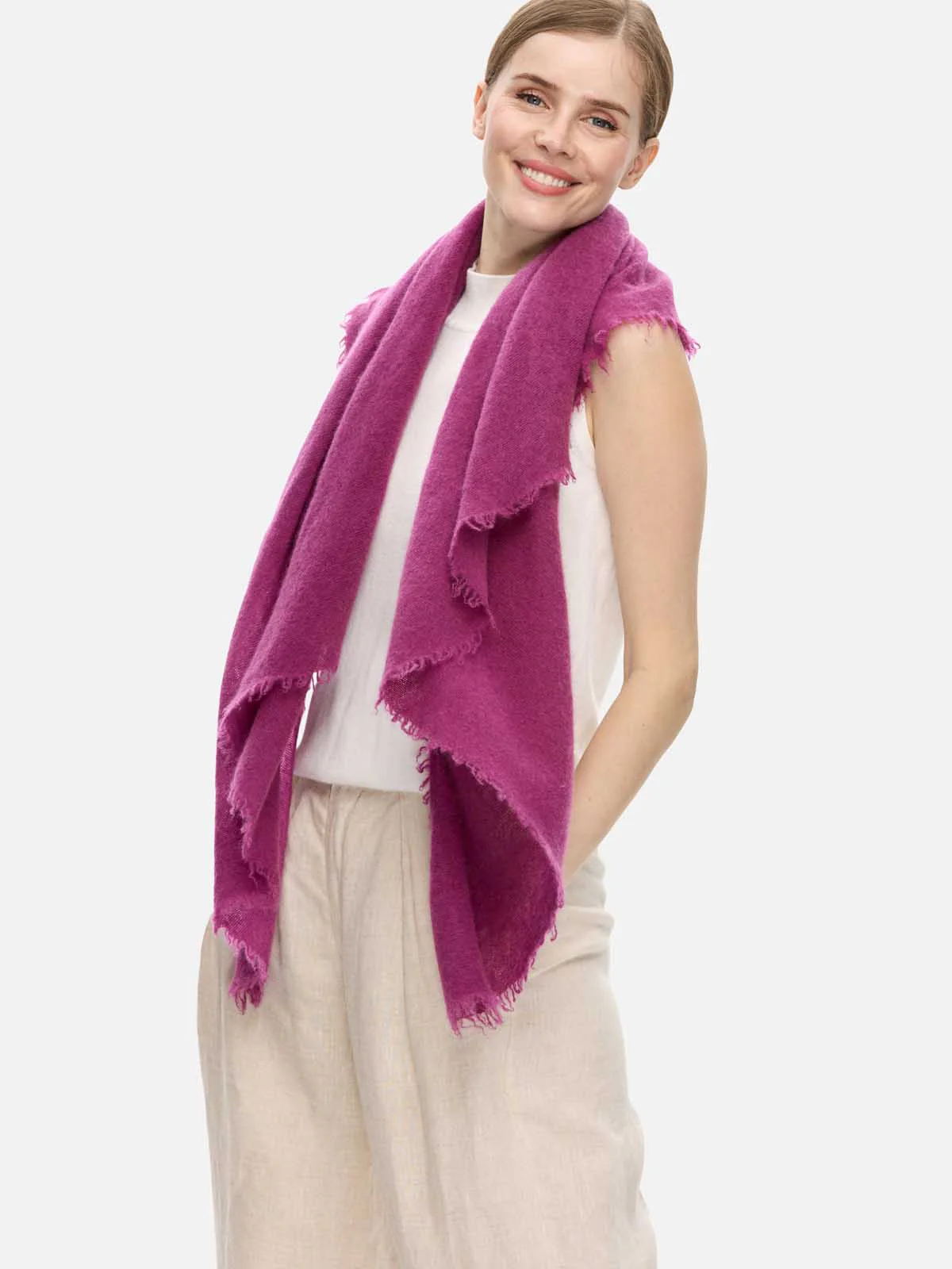 Plum CloudPuff Cashmere Scarf - Image 4