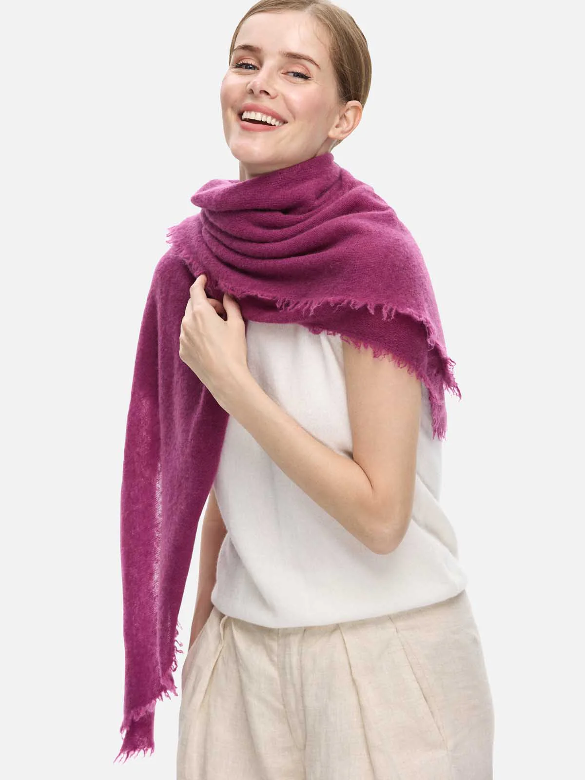 Plum CloudPuff Cashmere Scarf - Image 5