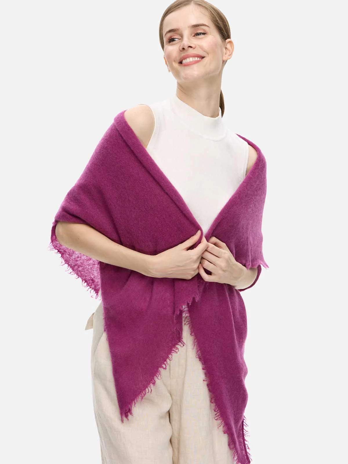 Plum CloudPuff Cashmere Scarf - Image 6