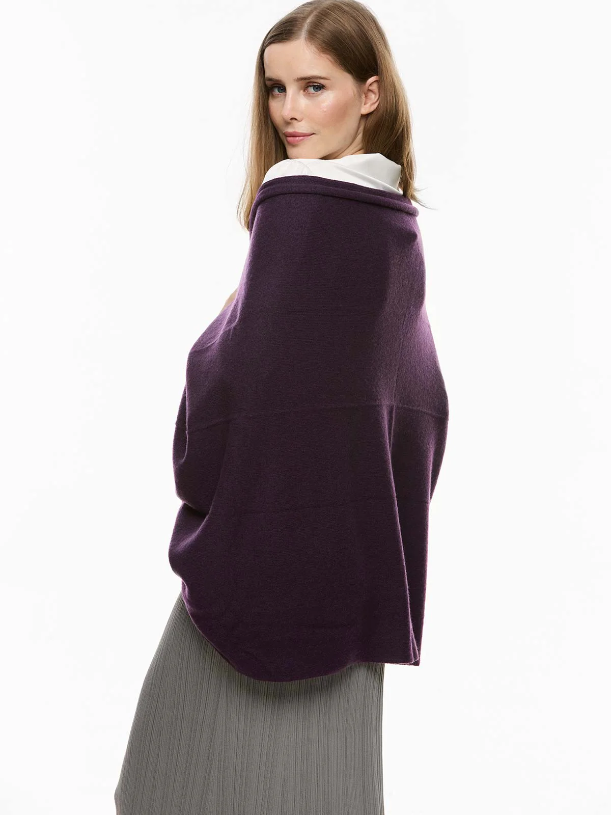 Purple Wearable Cashmere Wrap - Image 3