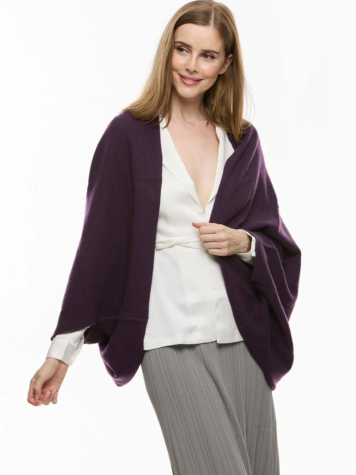 Purple Wearable Cashmere Wrap - Image 4