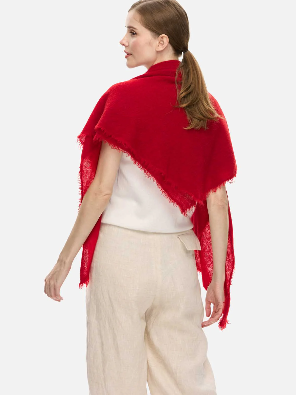 Red CloudPuff Cashmere Scarf - Image 6