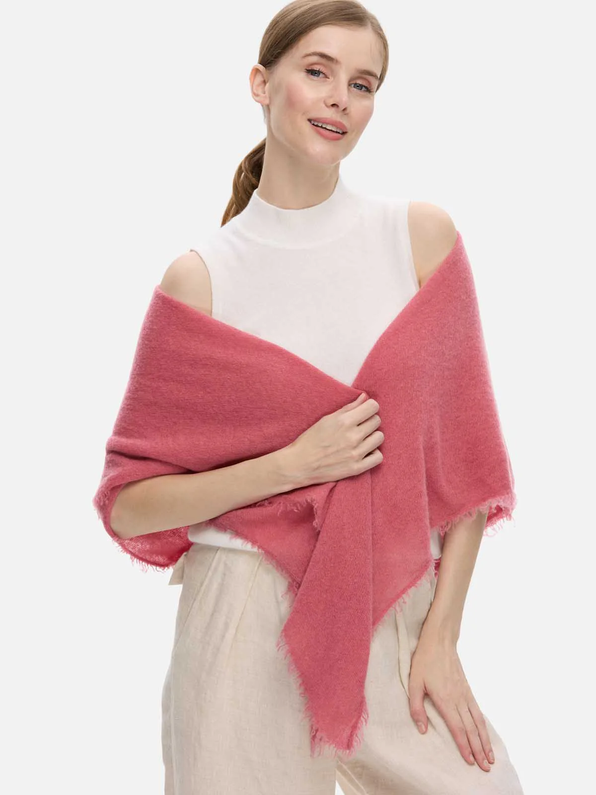 Rose CloudPuff Cashmere Scarf - Image 3