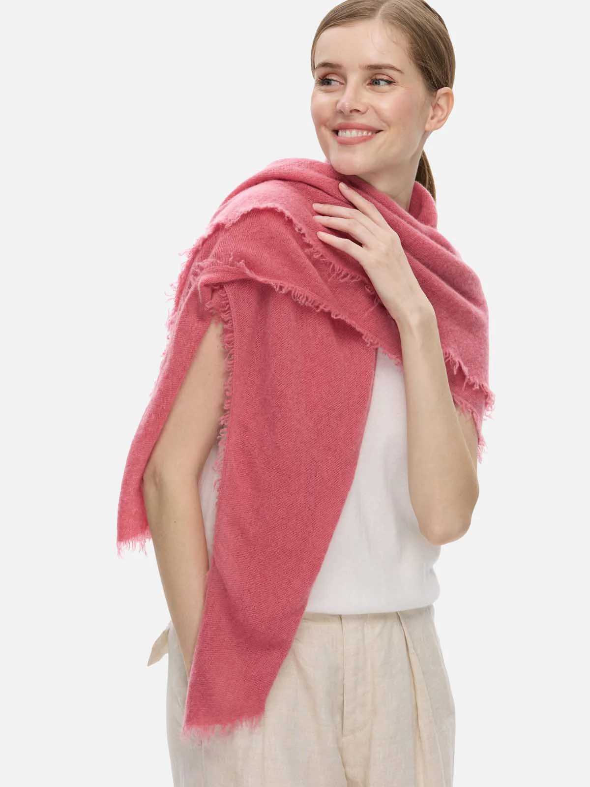 Rose CloudPuff Cashmere Scarf - Image 5