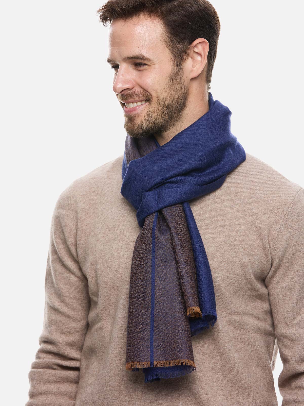 Sapphire Diamond Mens Cashmere Scarf - Image 4