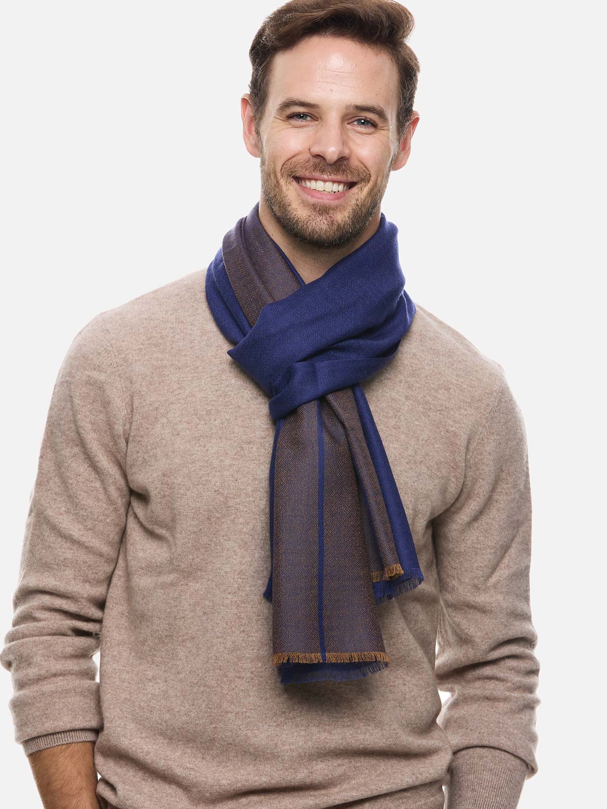Sapphire Diamond Mens Cashmere Scarf - Image 6