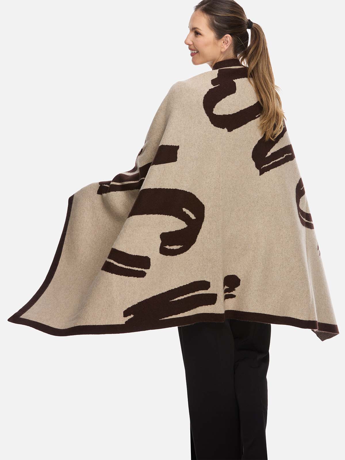 Sesame Dot Luxe Cashmere Blanket - Brown - Image 4