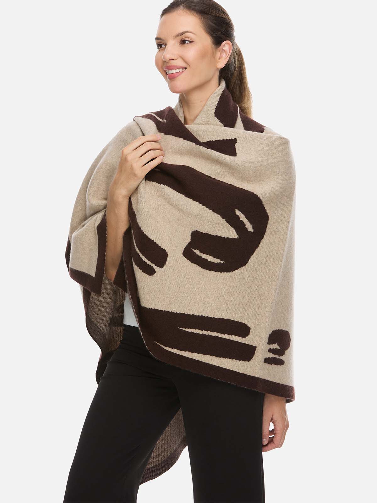 Sesame Dot Luxe Cashmere Blanket - Brown - Image 5