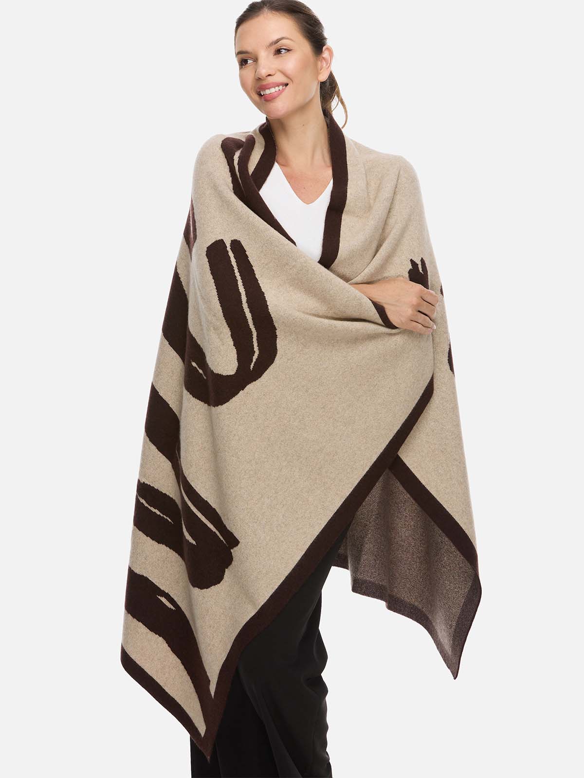 Sesame Dot Luxe Cashmere Blanket - Brown - Image 7