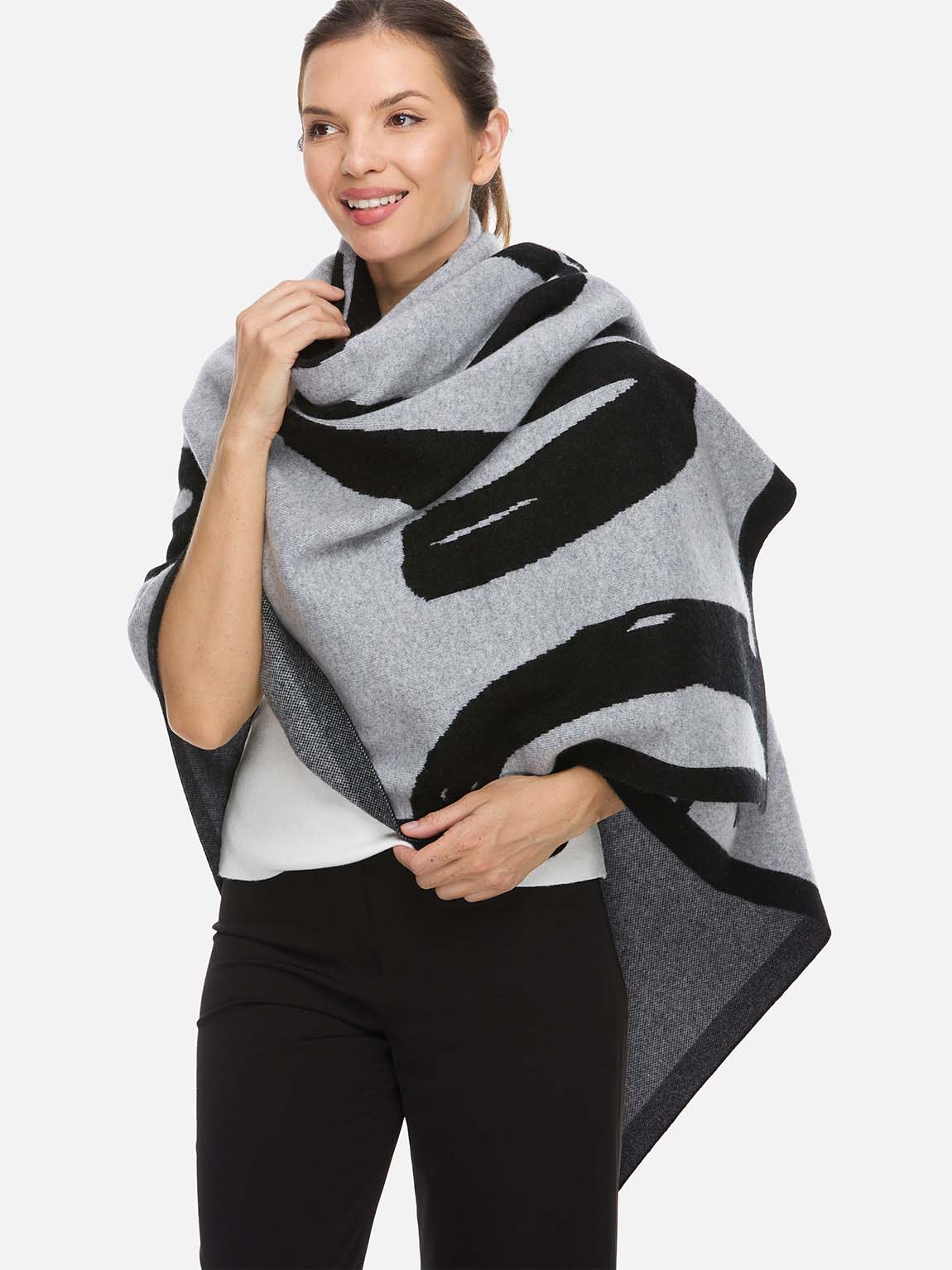 Sesame Dot Luxe Cashmere Blanket - Gray - Image 3