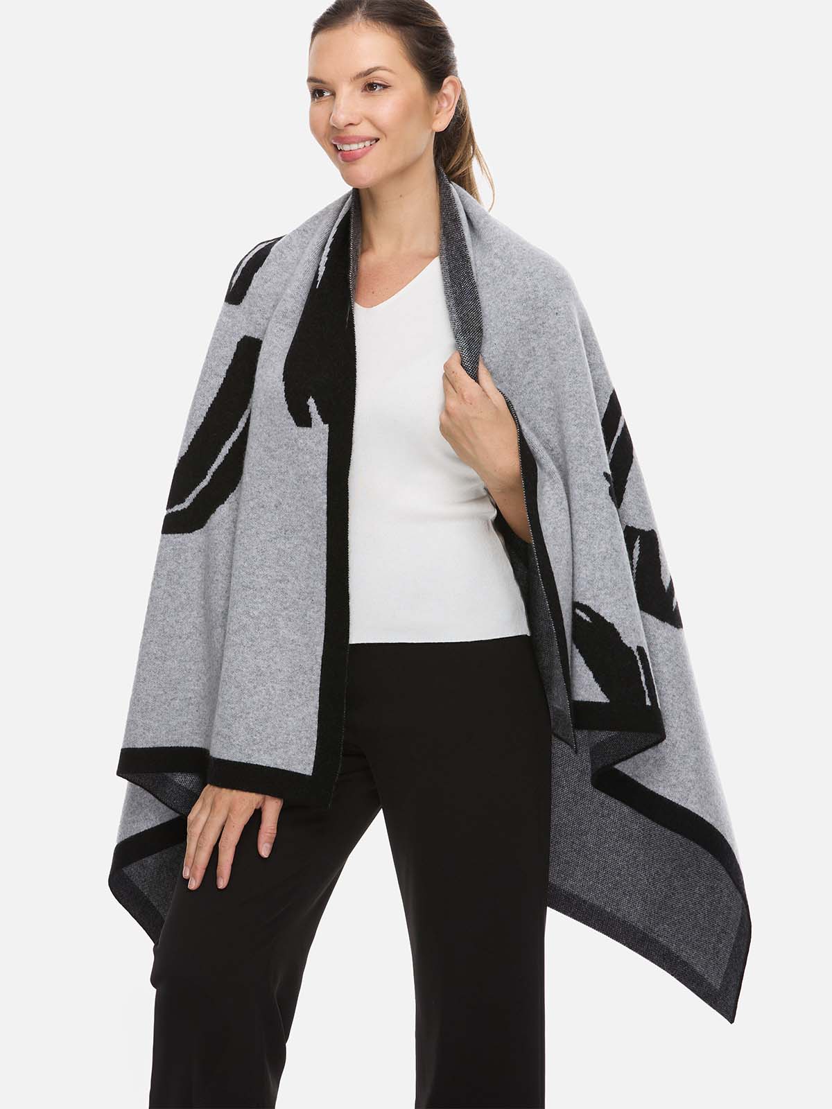 Sesame Dot Luxe Cashmere Blanket - Gray - Image 5