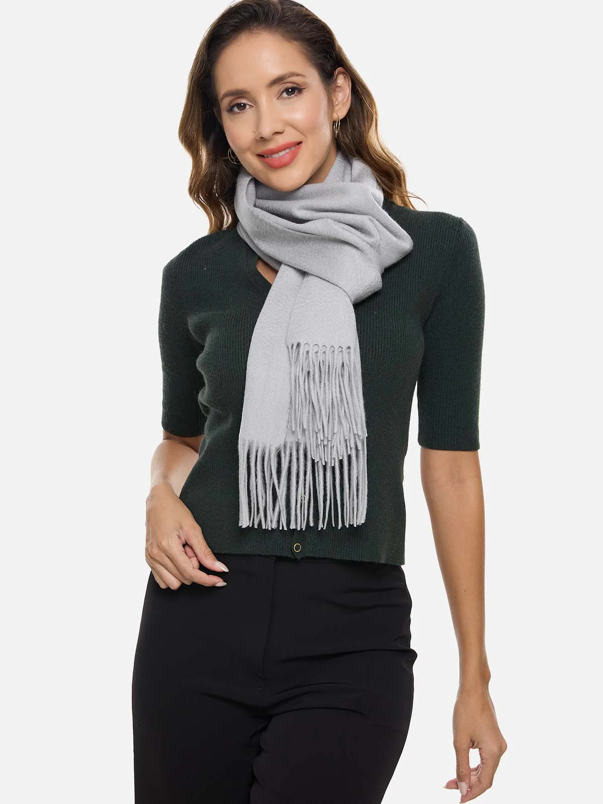 Silver Cashmere Scarf - Image 3