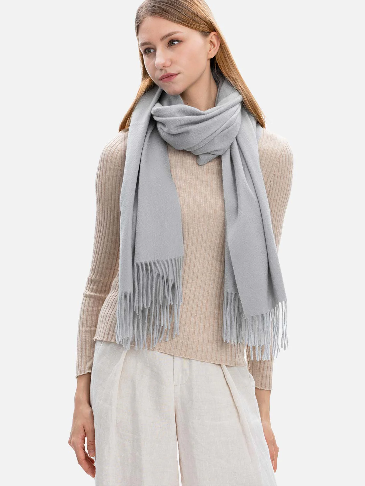 Silver Cashmere Wrap - Image 4
