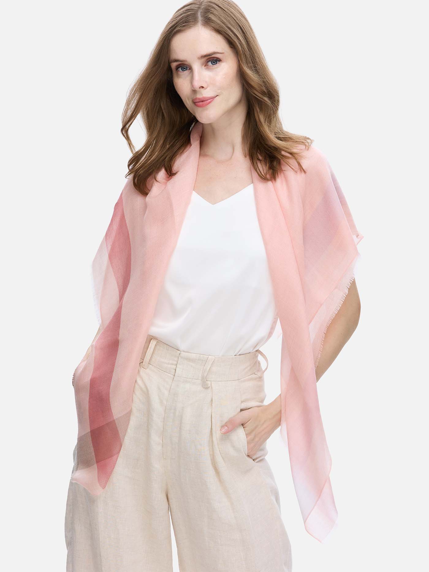 Square - Featherlight Rose Cashmere Scarf - Image 3