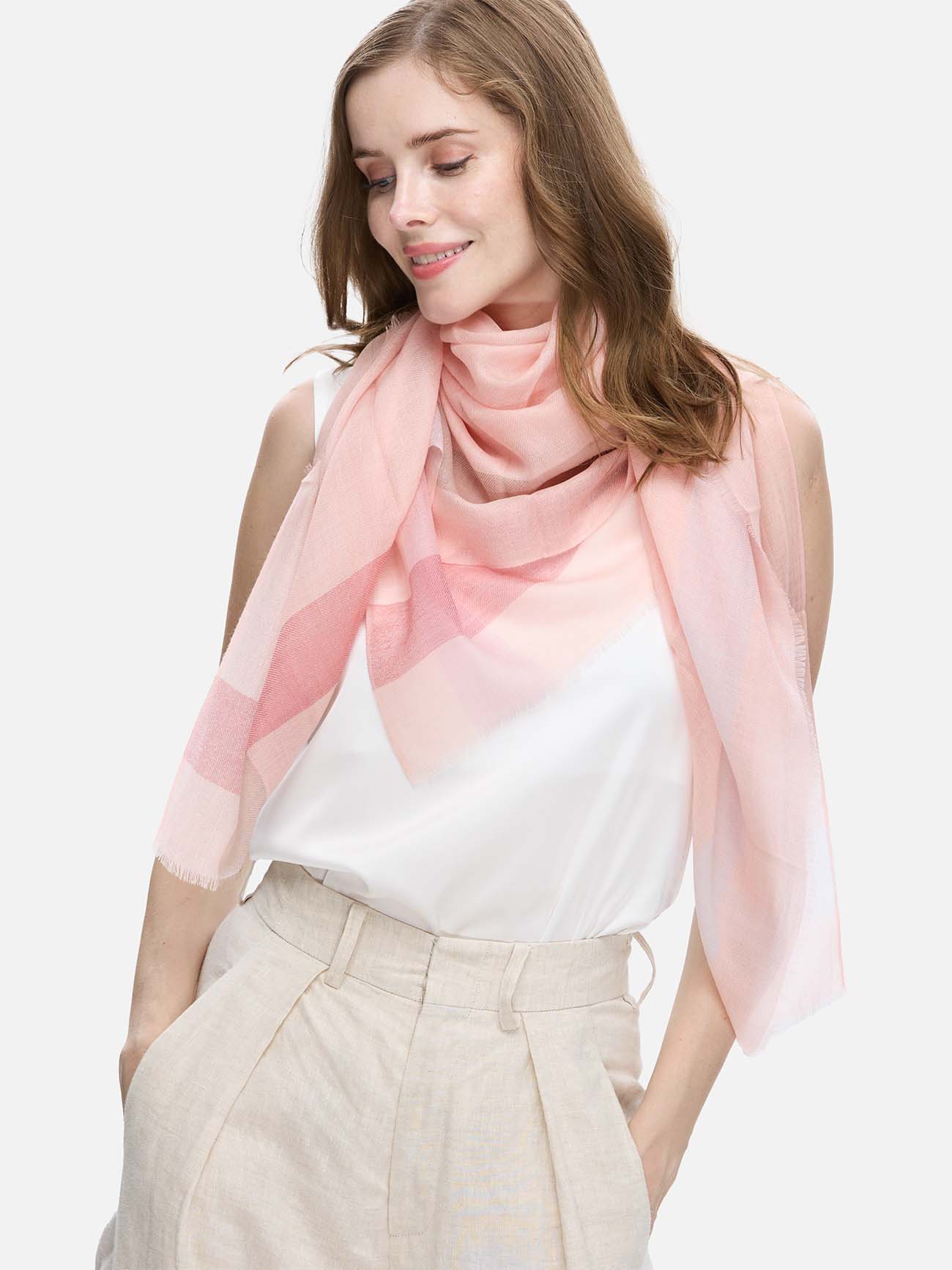 Square - Featherlight Rose Cashmere Scarf - Image 4