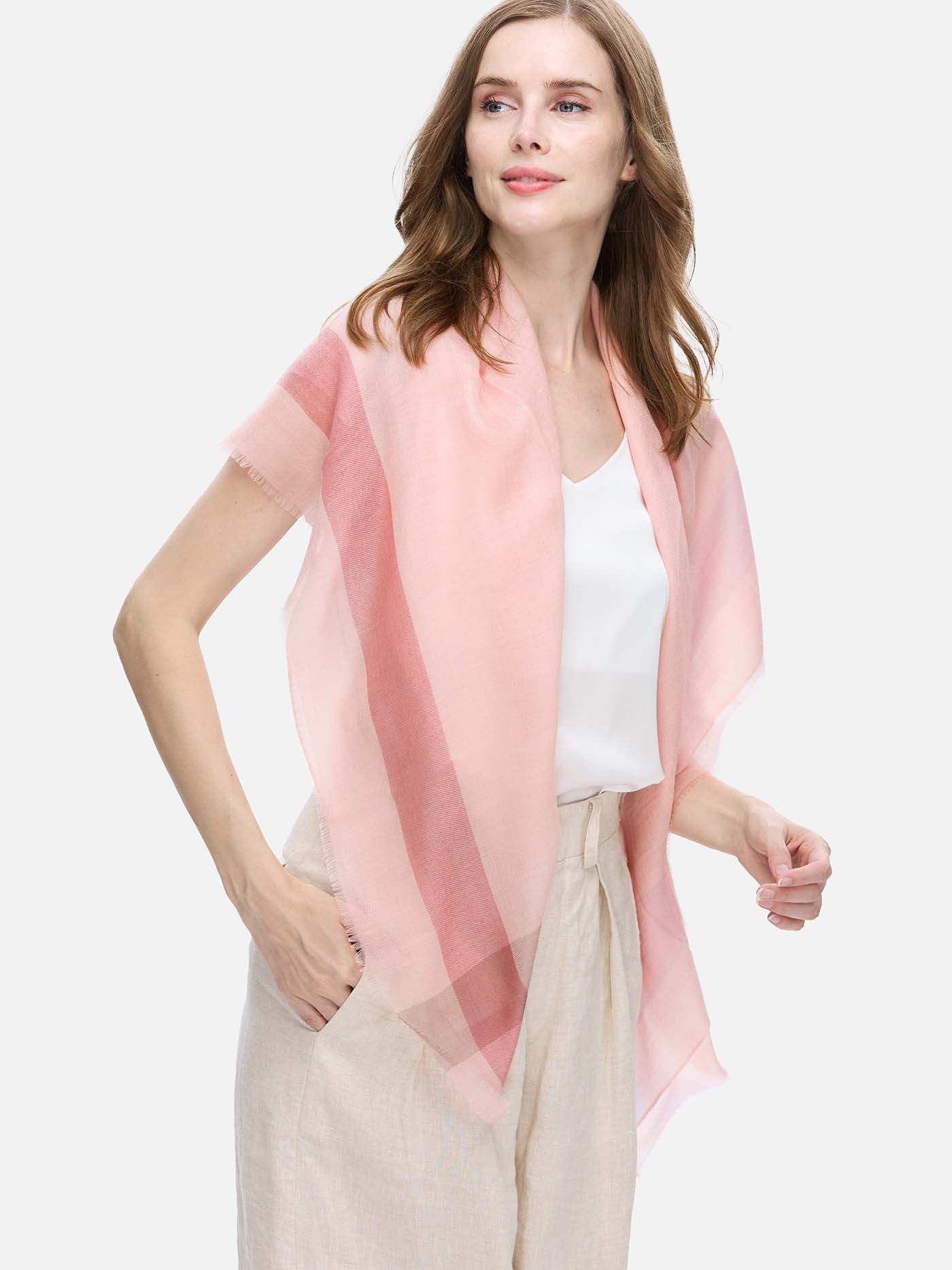 Square - Featherlight Rose Cashmere Scarf - Image 5
