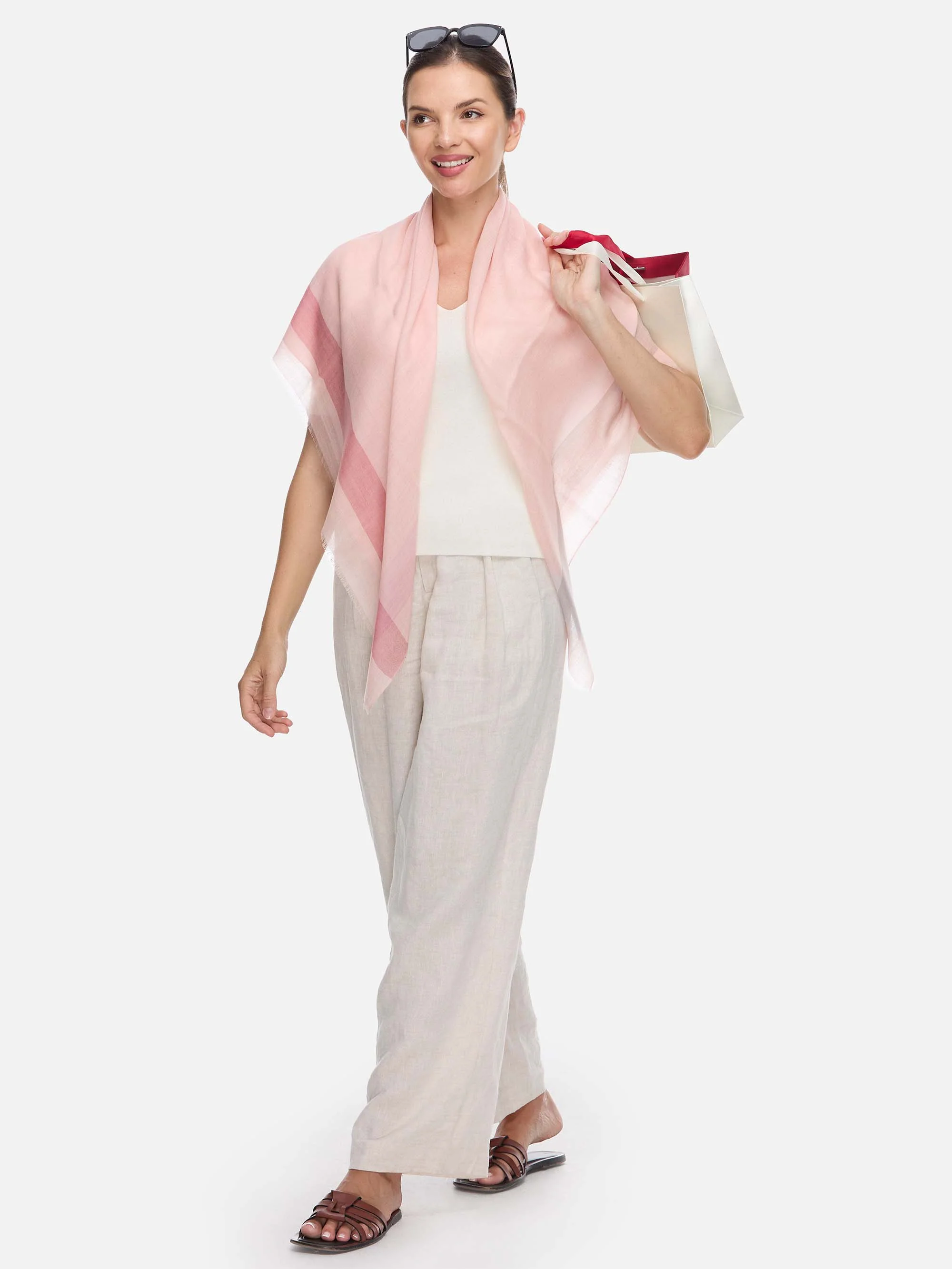 Square - Featherlight Rose Cashmere Scarf - Image 6