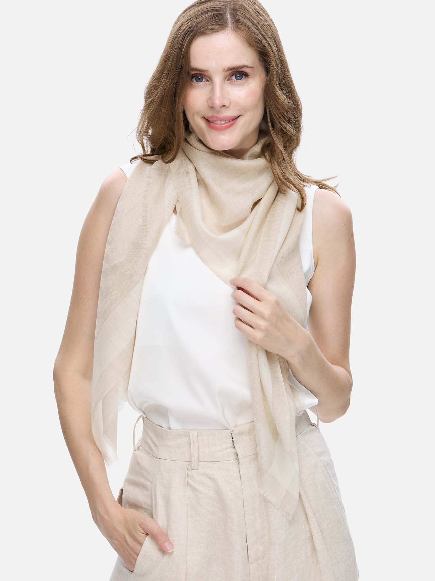 Square - Featherlight Sail Cashmere Scarf - Image 4