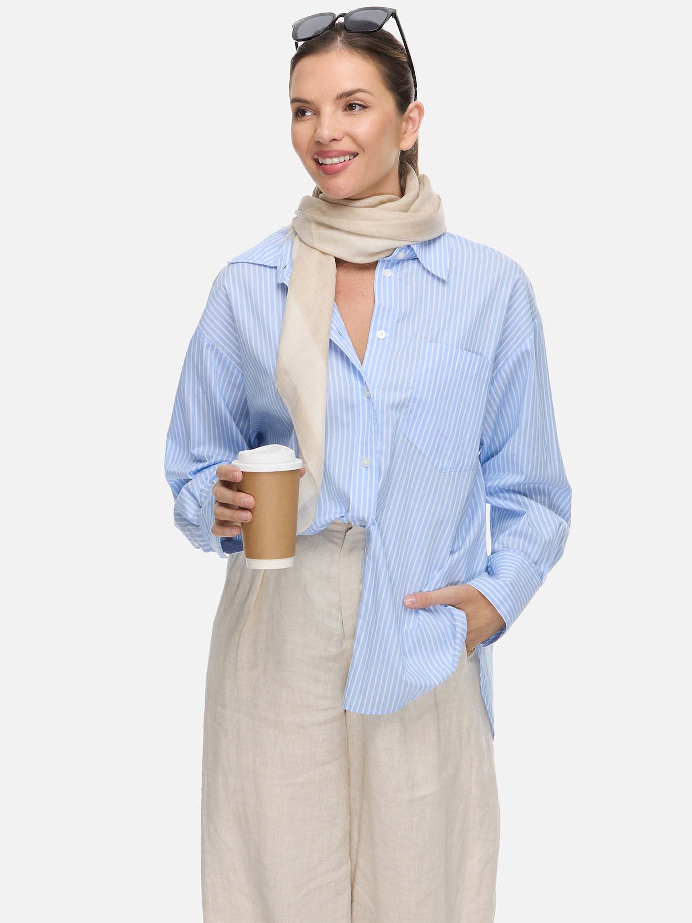 Square - Featherlight Sail Cashmere Scarf - Image 7