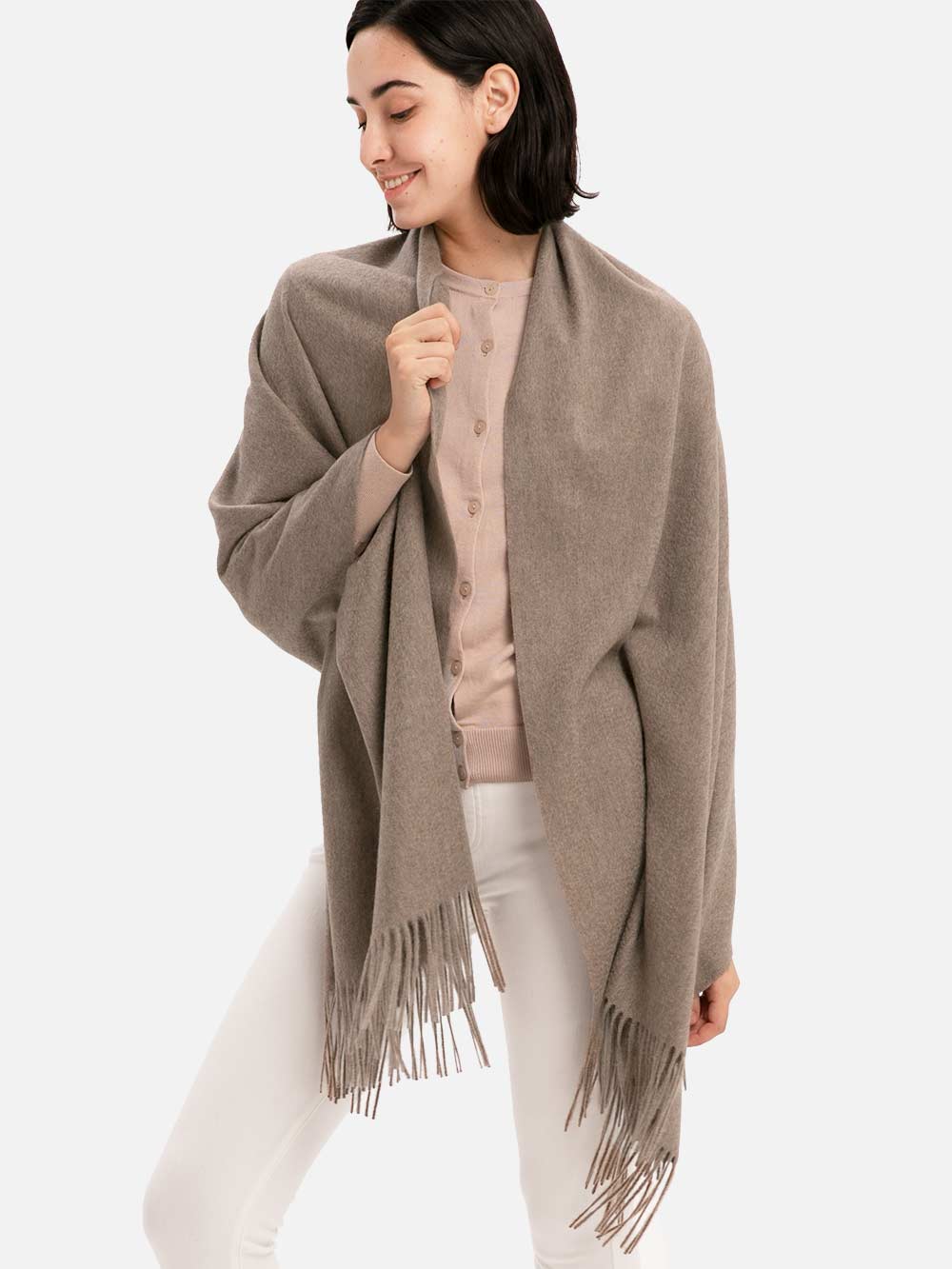 Taupe Cashmere Wrap - Image 4