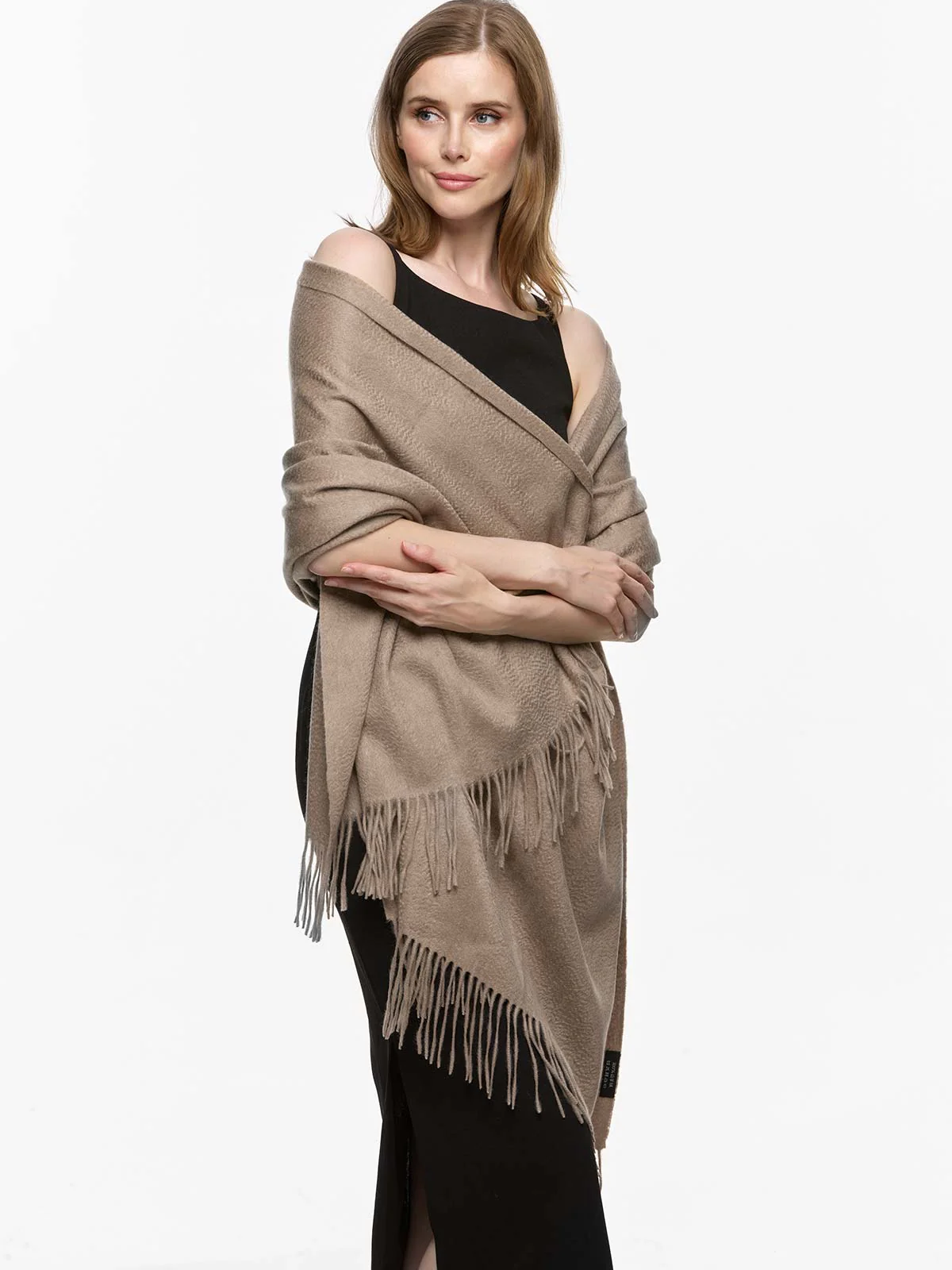 Taupe Cashmere Wrap - Image 5