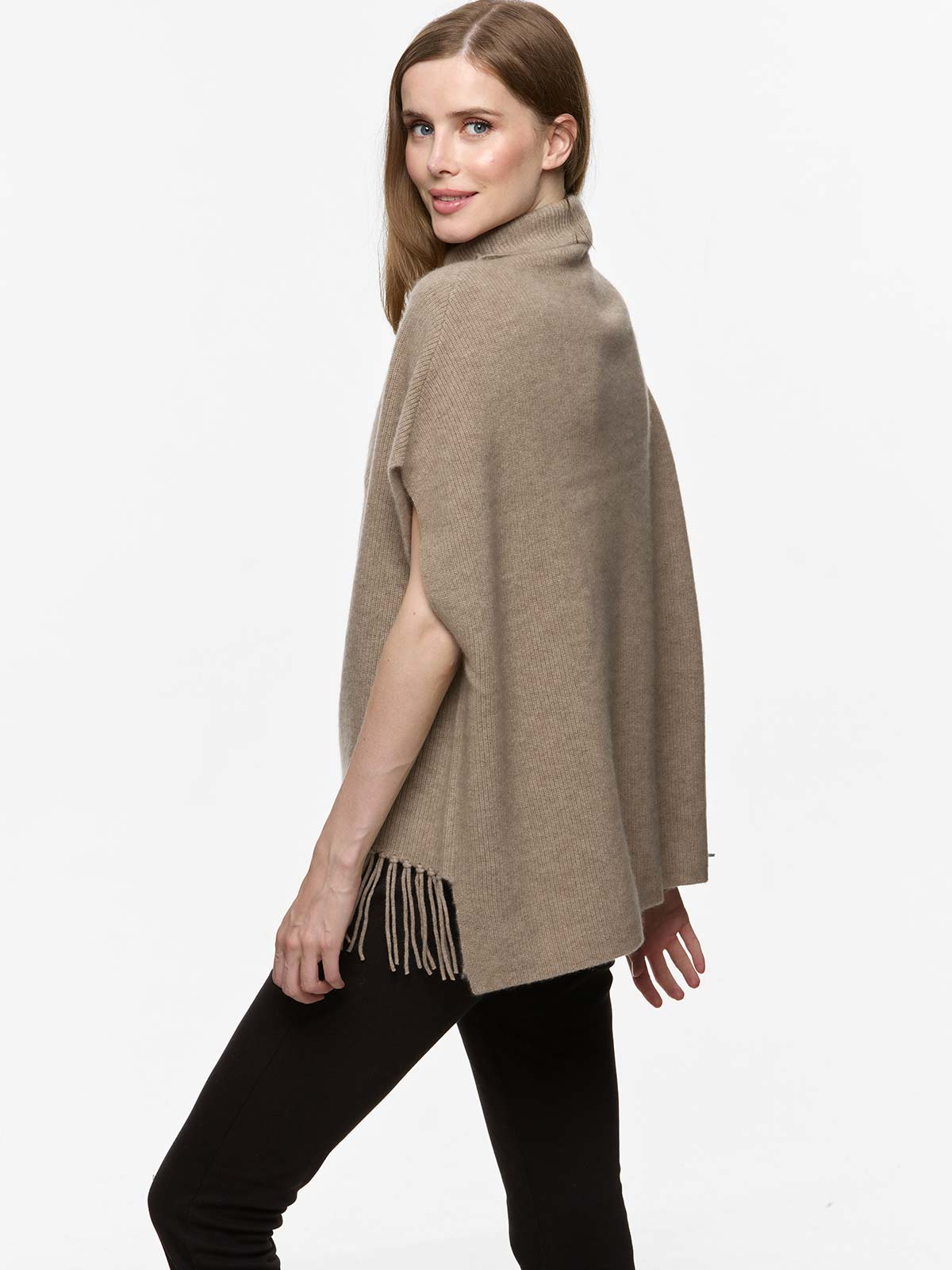 Taupe Oversized Cashmere Vest - Image 5