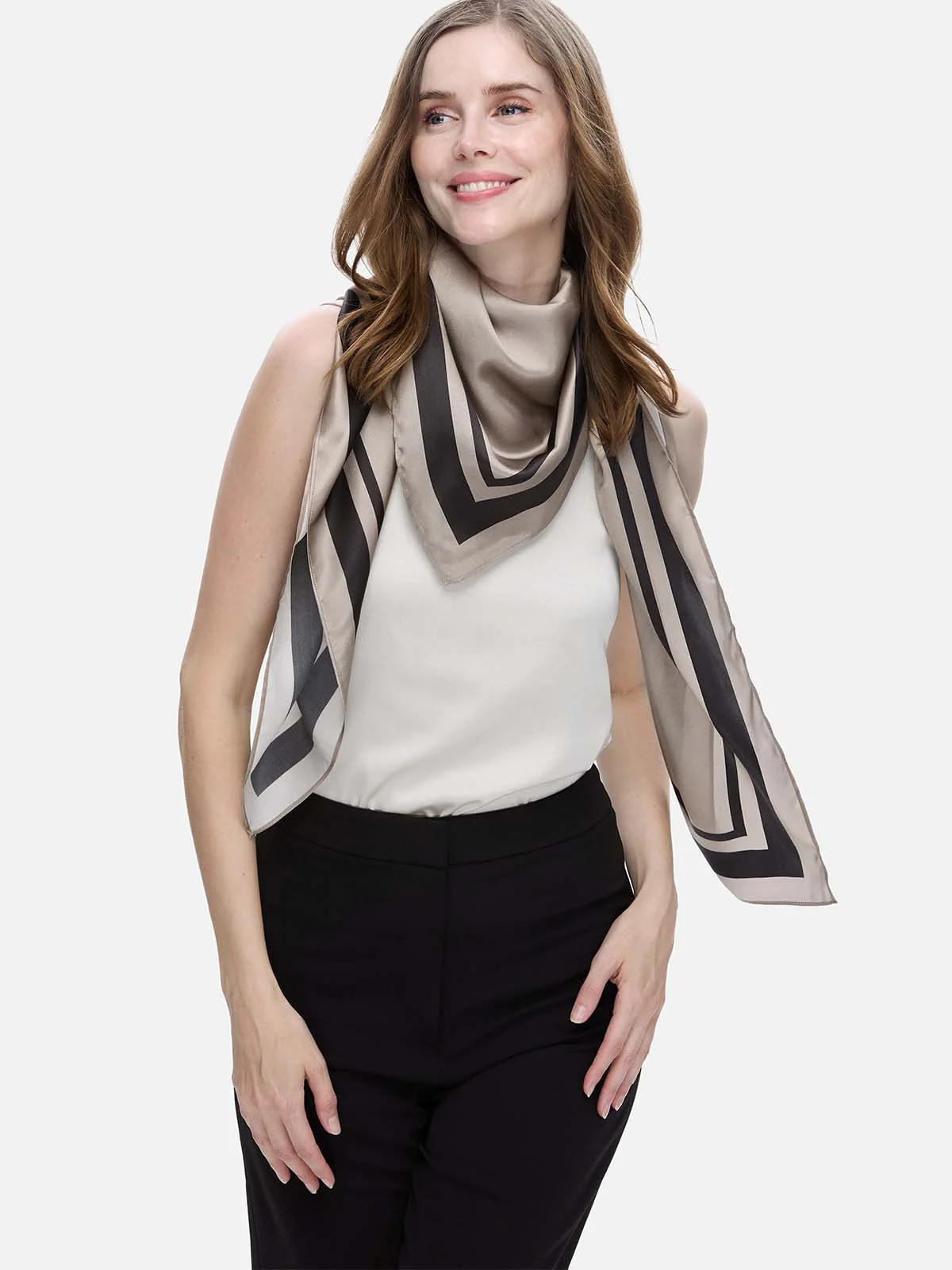 Taupe Silk Duo Wrap - Image 4