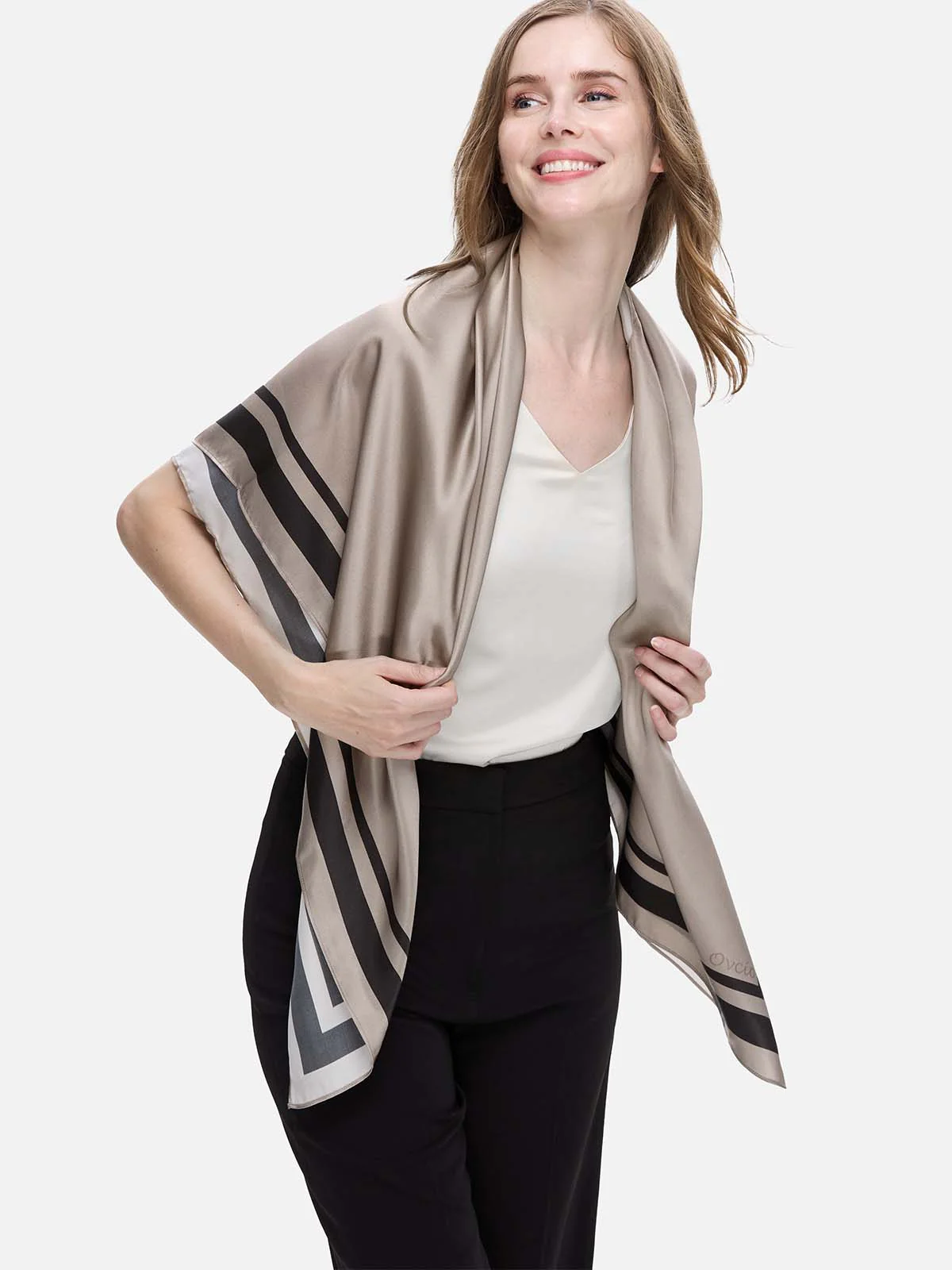 Taupe Silk Duo Wrap - Image 5