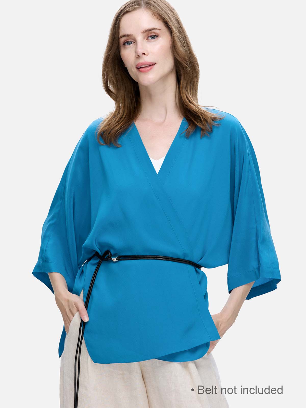 Teal Silk Relax Cardigan - Image 3