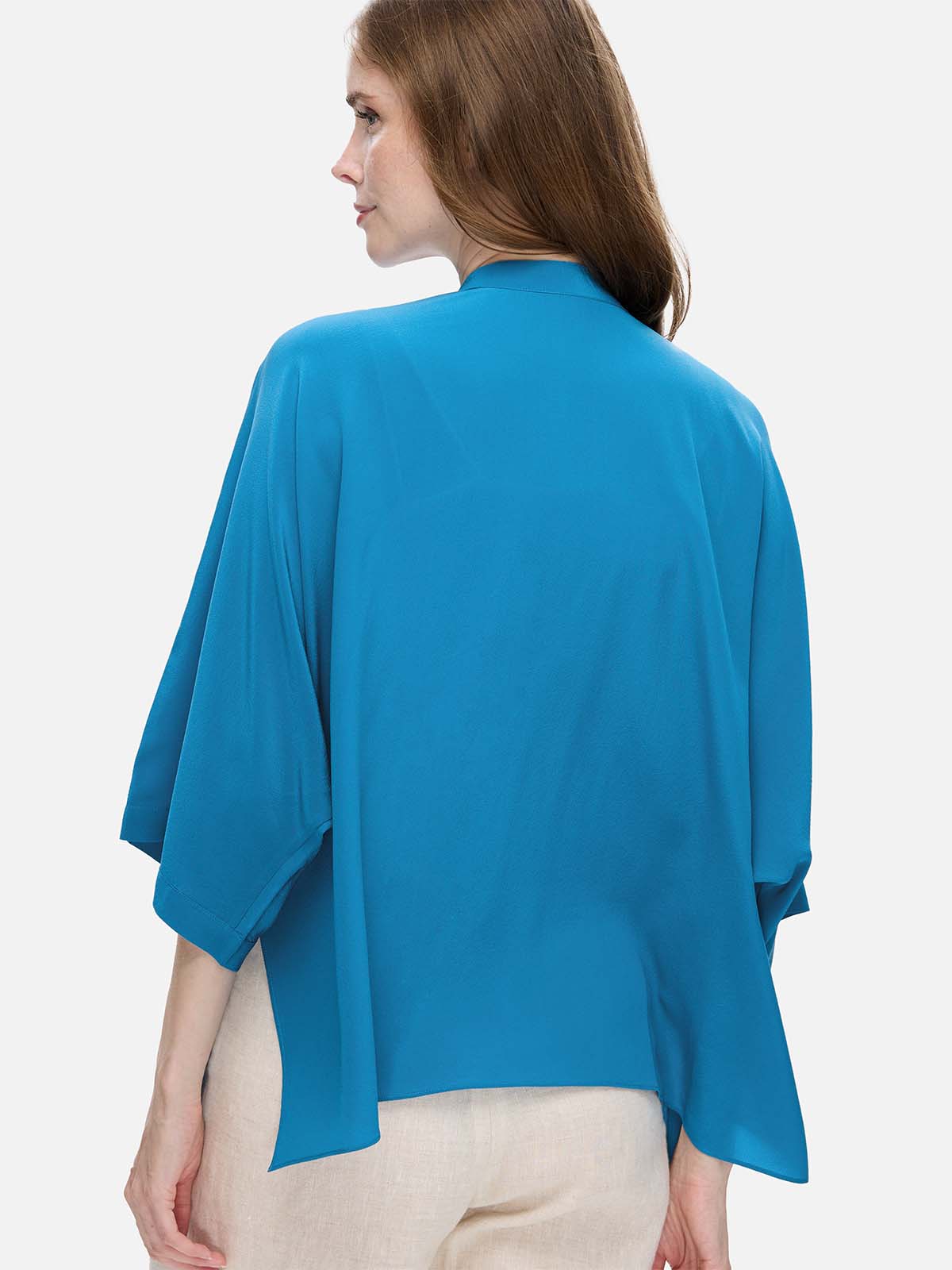 Teal Silk Relax Cardigan - Image 4
