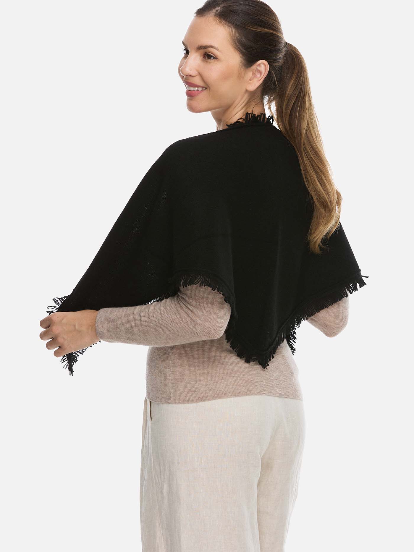 Triangle Black Cashmere Scarf - Image 6