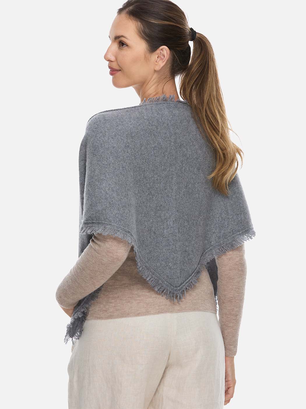 Triangle Gray Cashmere Scarf - Image 3
