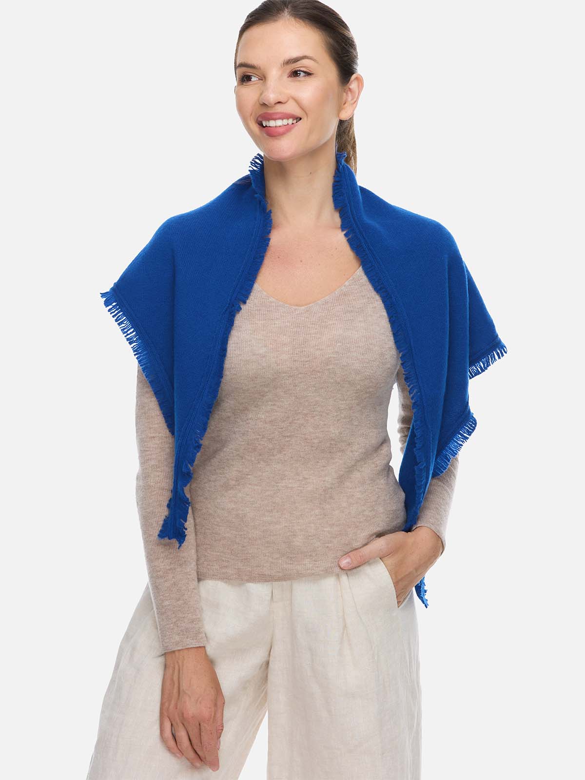 Triangle Sapphire Cashmere Scarf - Image 4