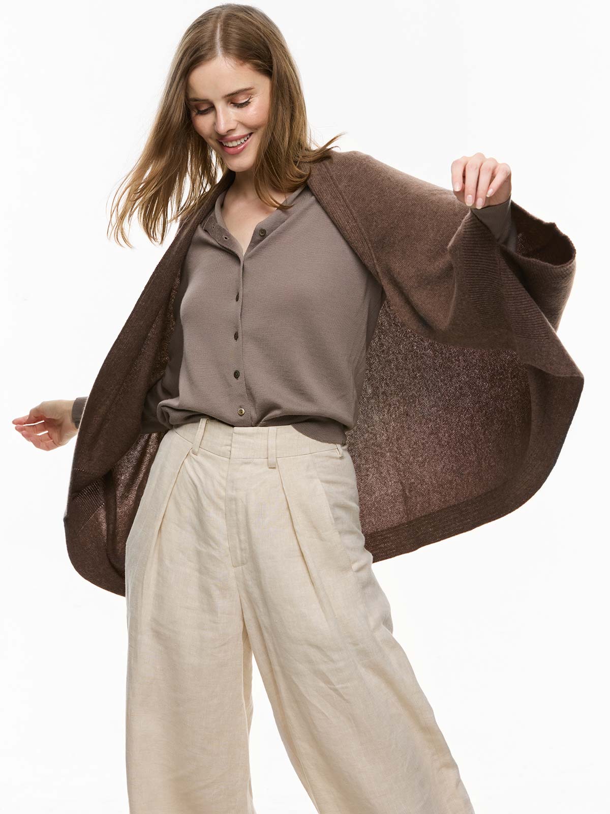 Walnut Wearable Cashmere Wrap - Image 4