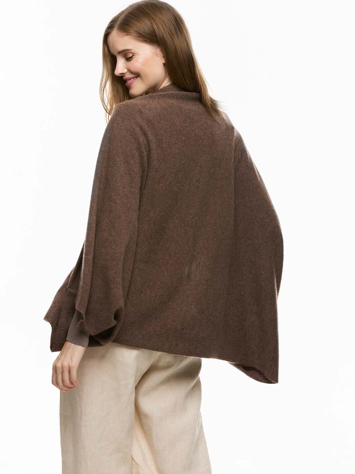 Walnut Wearable Cashmere Wrap - Image 5