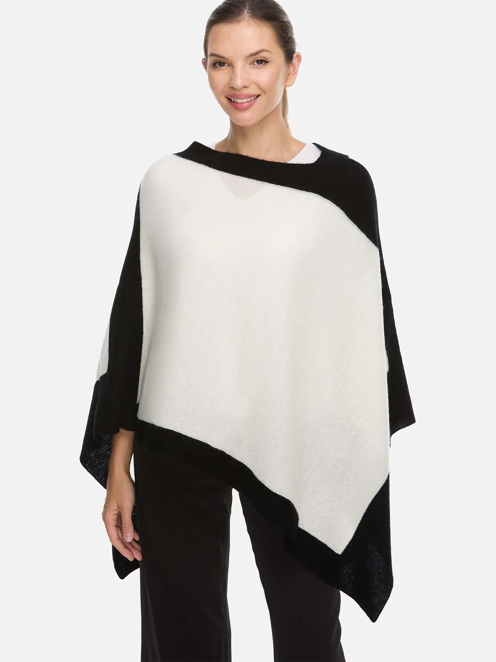 White Cashmere Poncho - Image 3