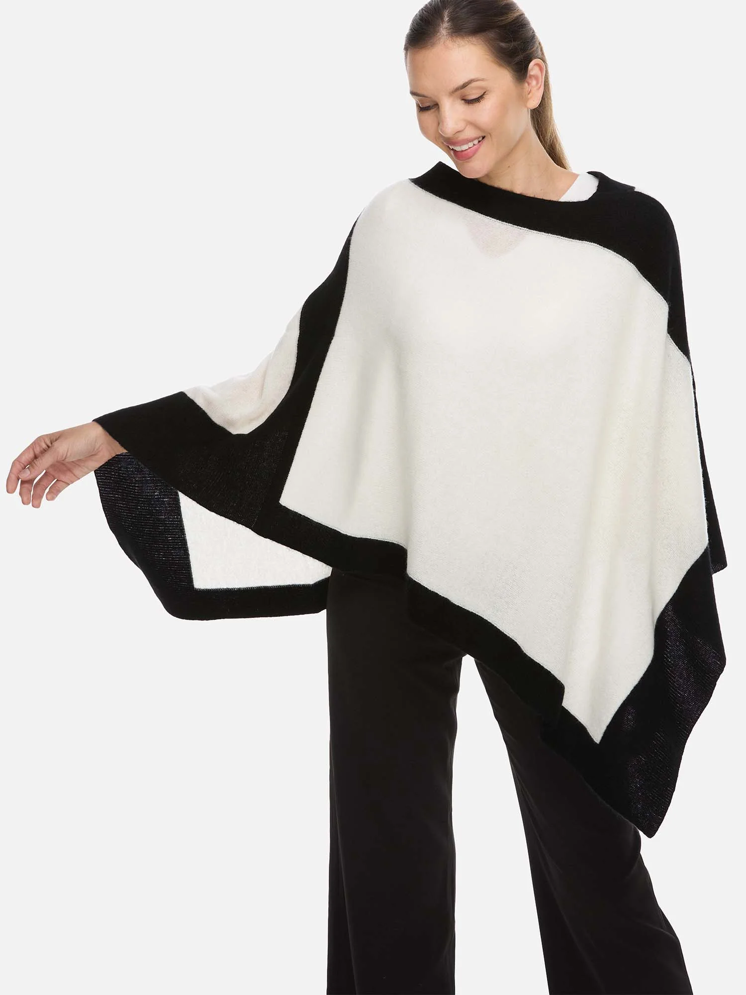White Cashmere Poncho - Image 6