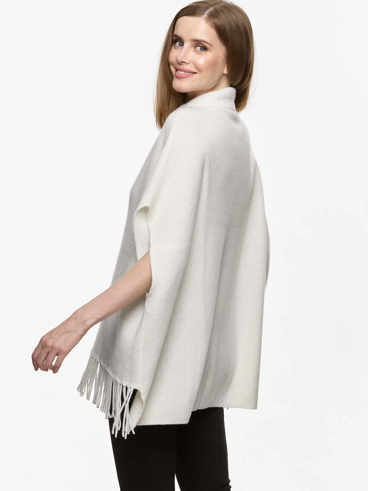 White Oversized Cashmere Vest - Image 3