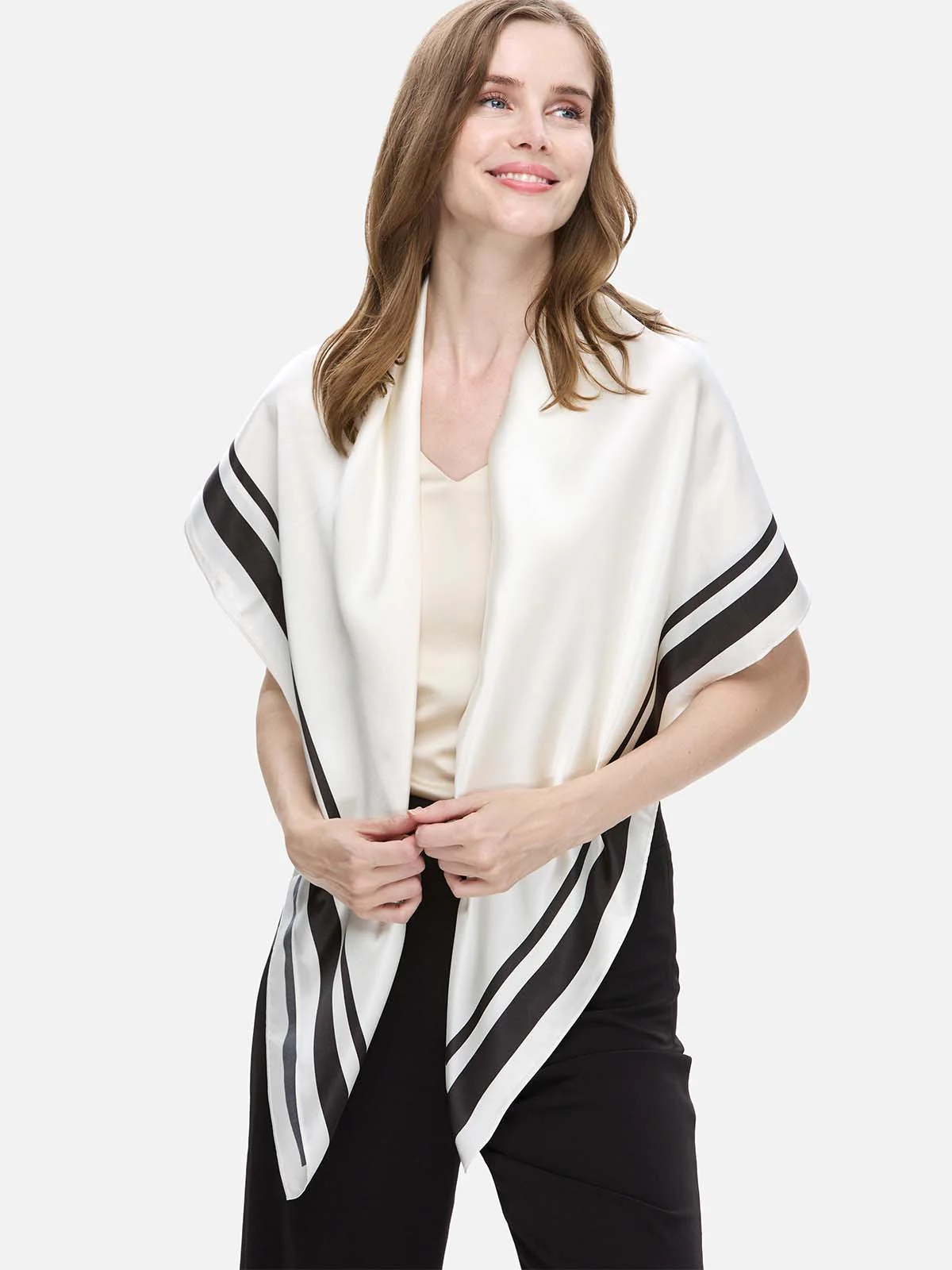 White Silk Duo Wrap - Image 5