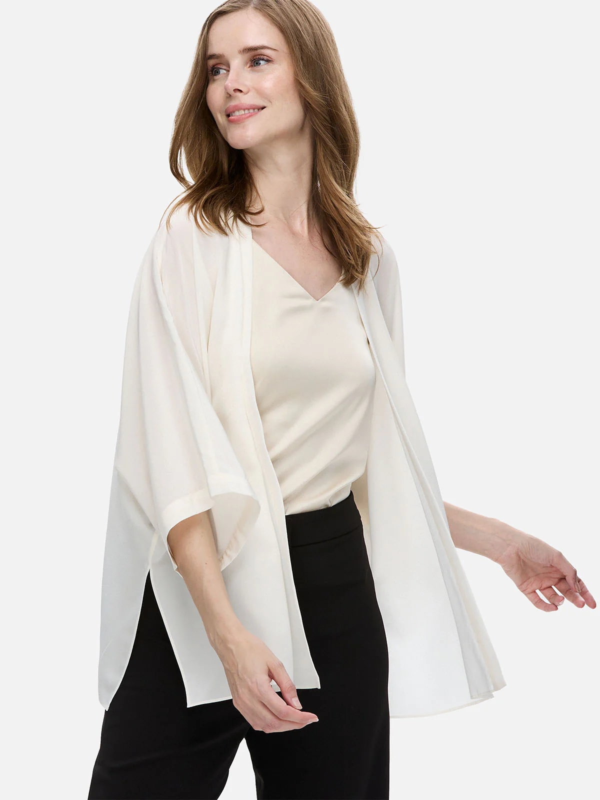 White Silk Relax Cardigan - Image 5